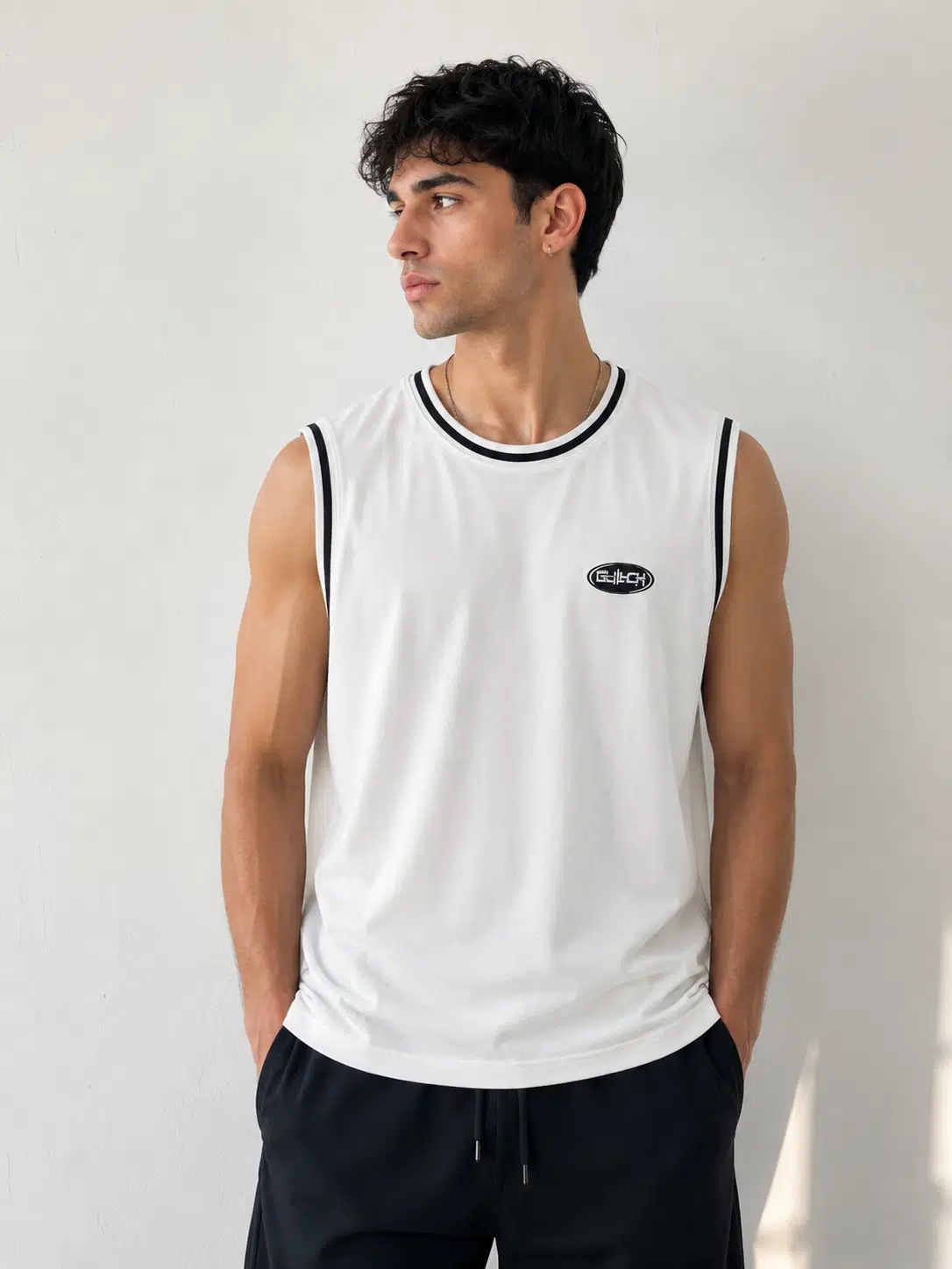 Erkek Basic Sıfır Kol Tişört Regular Fit Bisiklet Yaka Esnek Kumaş Spor ve Günlük Kullanım - Siyah-Beyaz-Gri