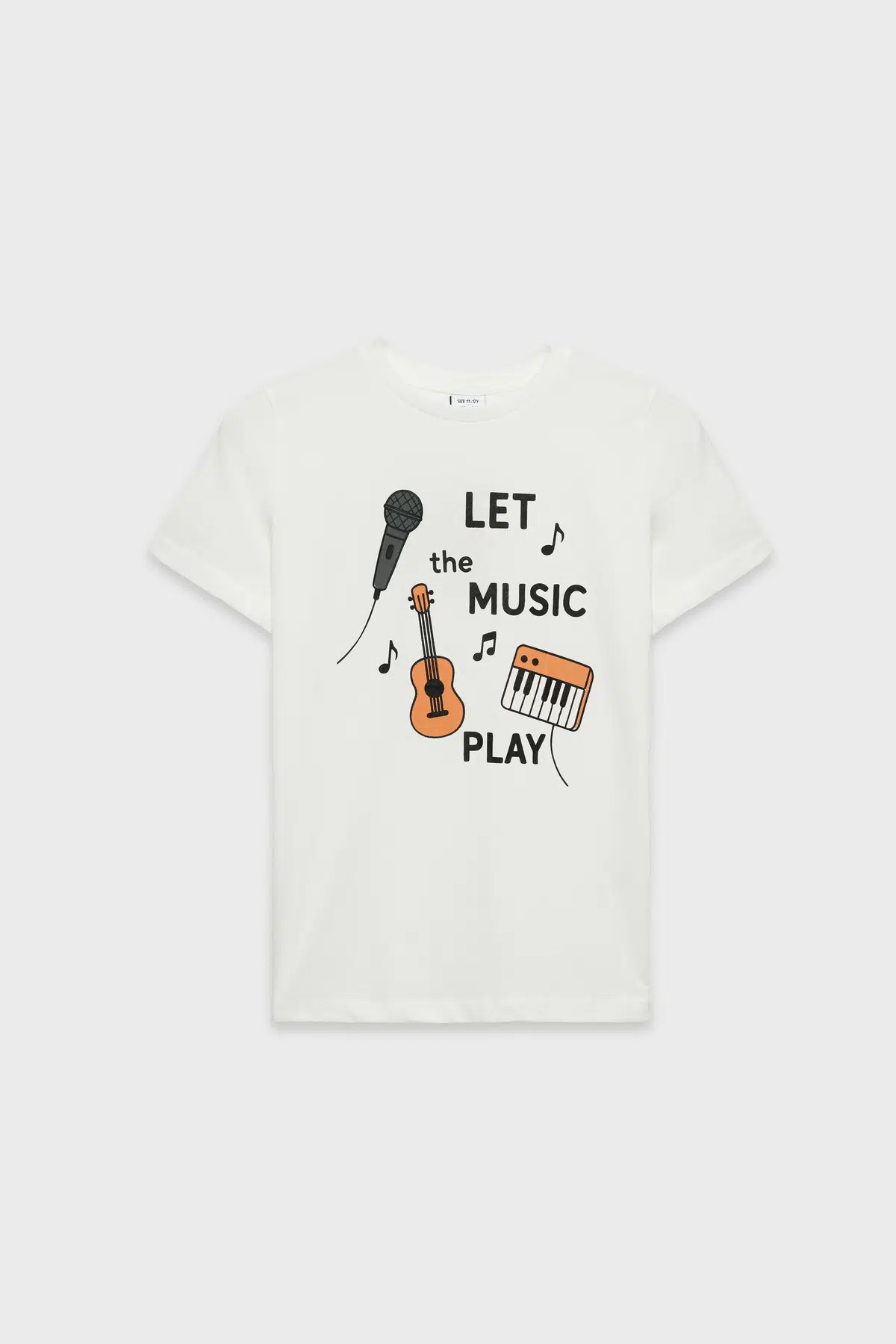 Ön Baskılı Erkek Çocuk T-Shirt - Beyaz
