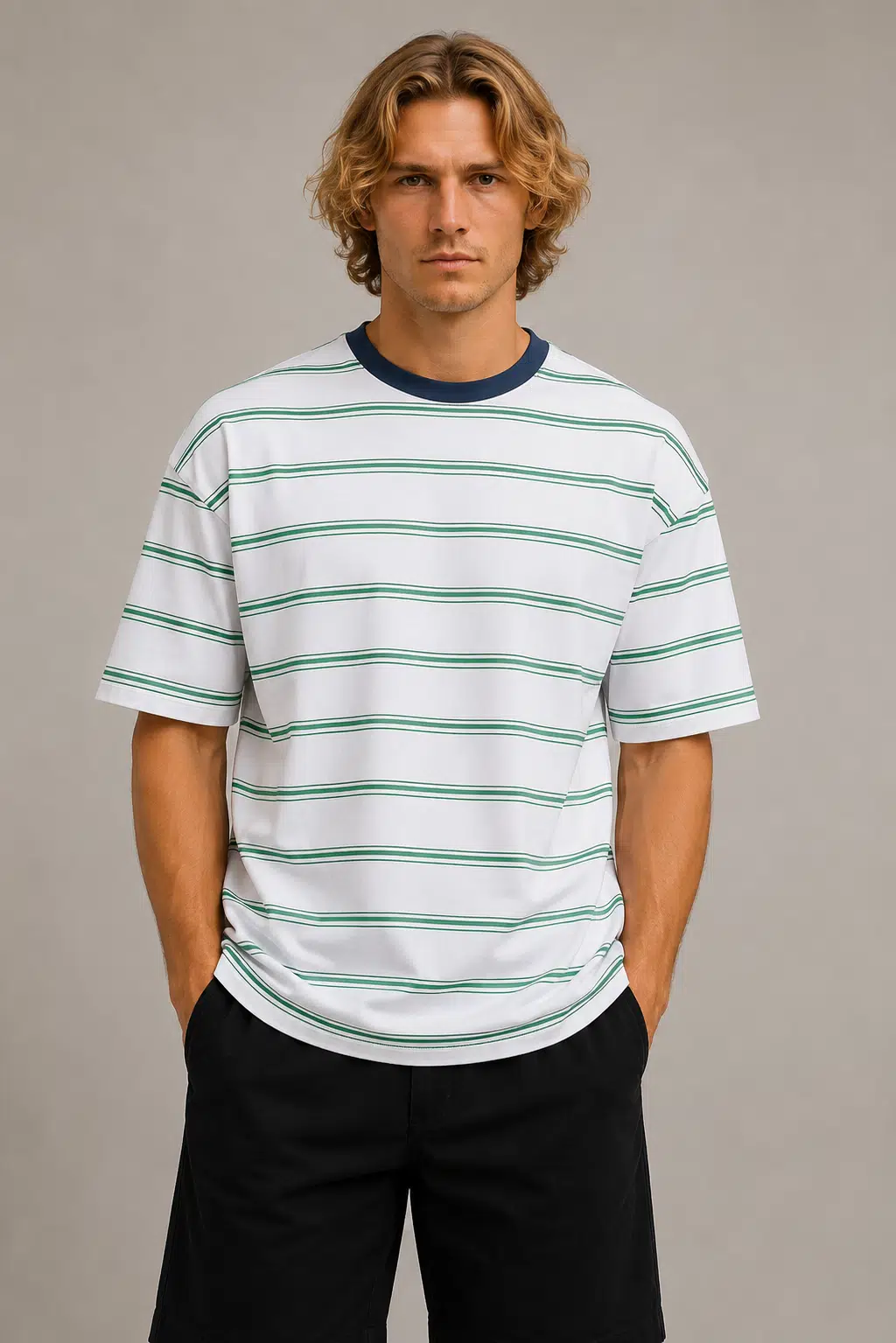 Oversize Boxy Fit Erkek T-Shirt – Kalın Pamuklu, Green Future Baskılı, Sokak Stili Premium Tişört - Çok Renkli