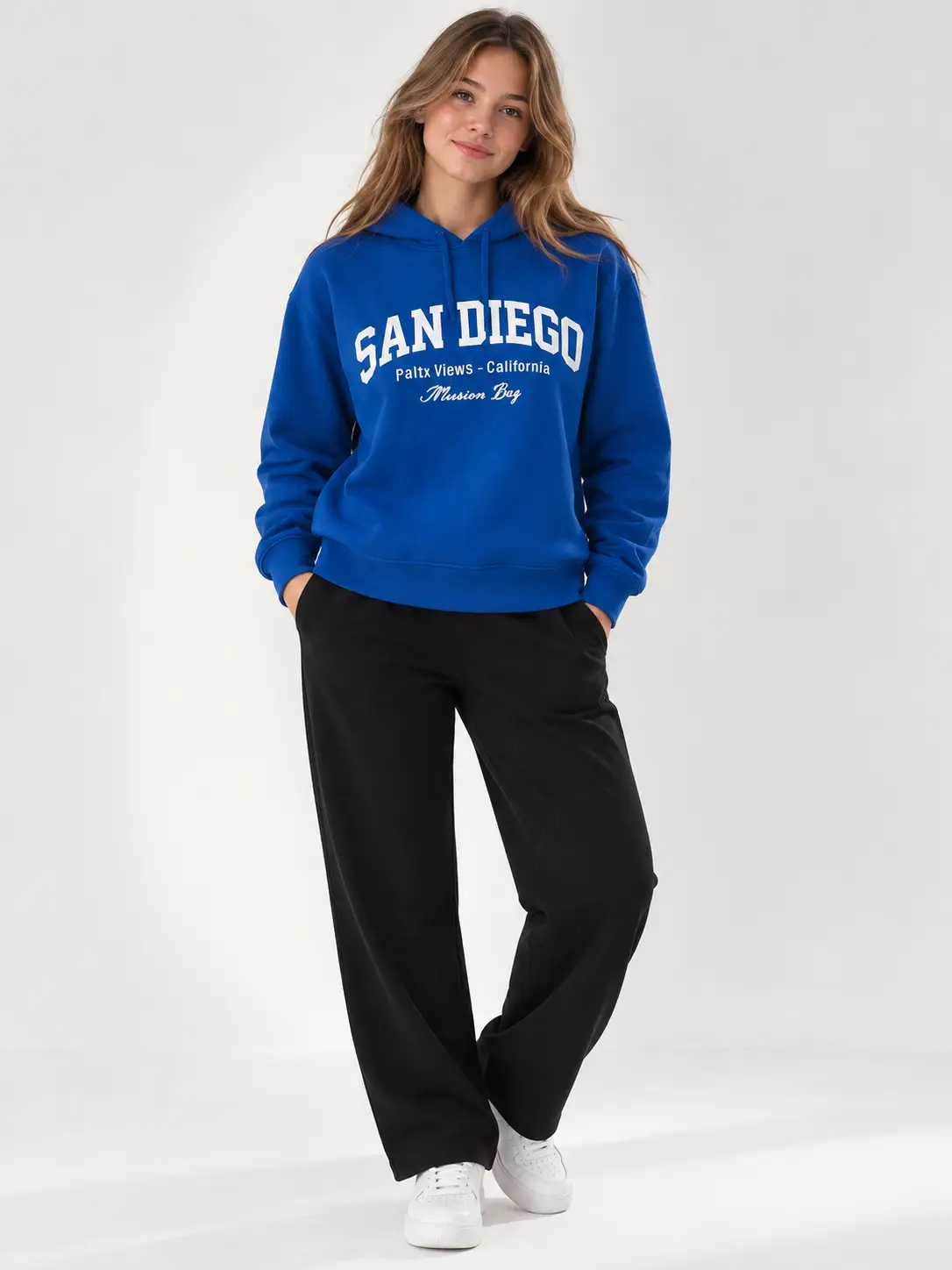 Oversize Geniş kalıp Kalın Kapüşonlu Sweatshirt