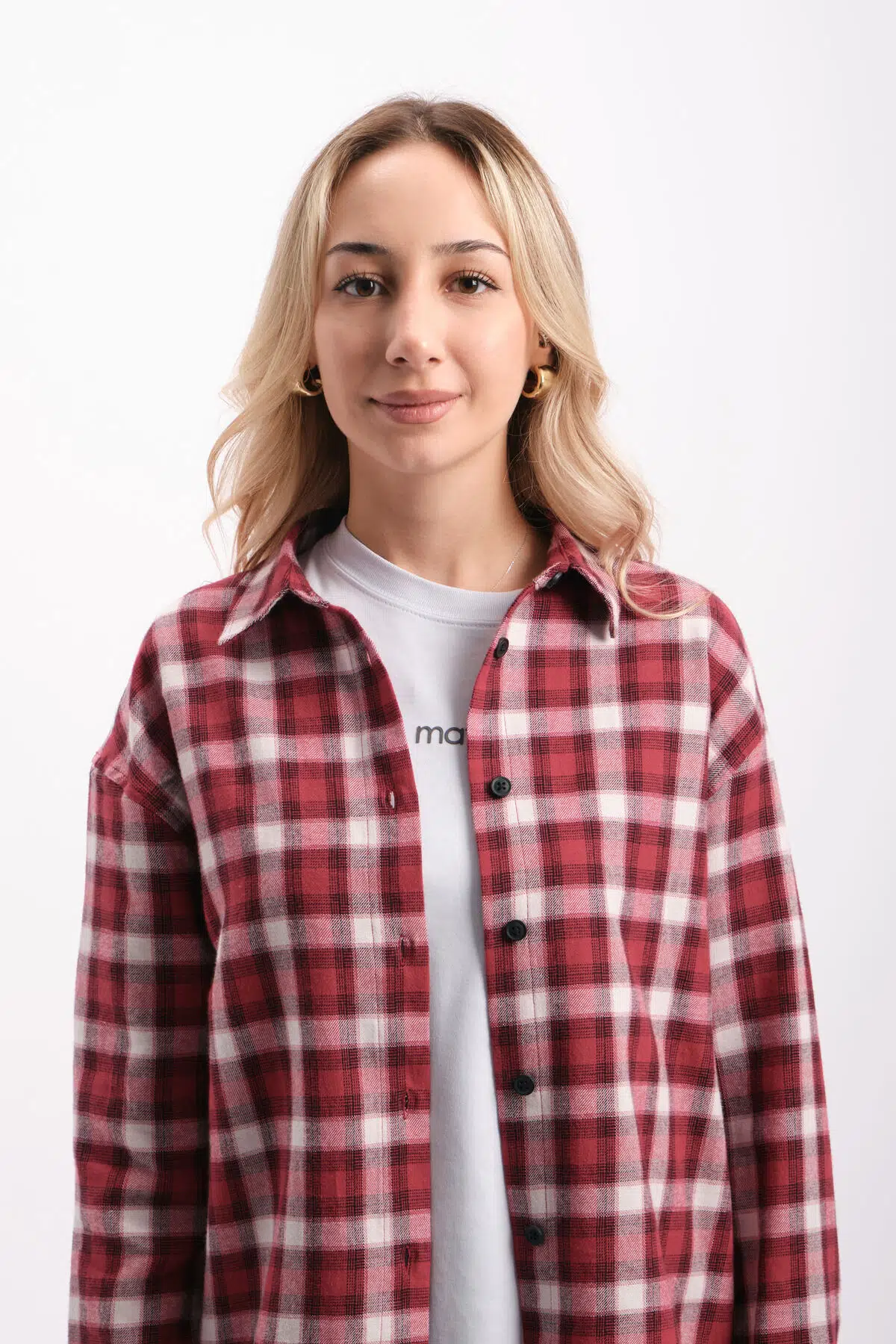Oversize Geniş Kalıp Kareli Gömlek