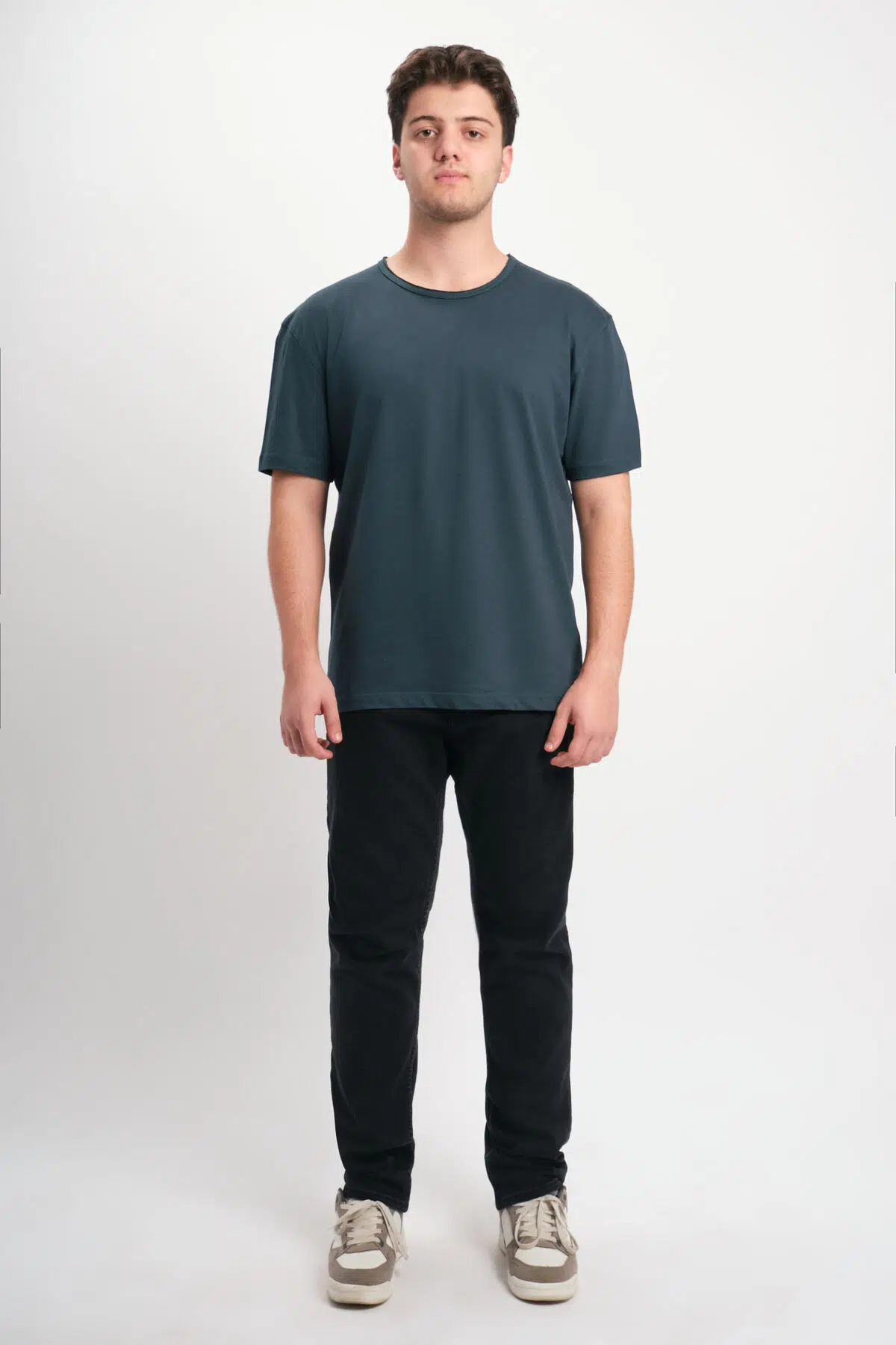 Regular Fit Kısa Kol Pis Yaka Basic T-Shirt - Yeşil