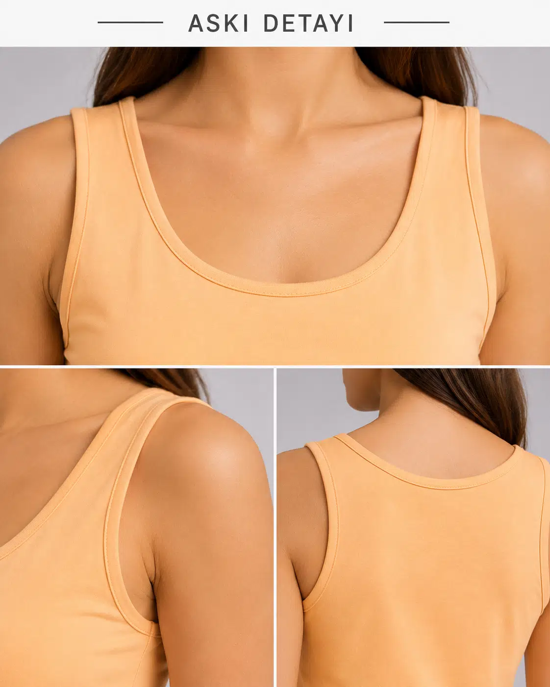 Slim Fit U Yaka Basic Atlet - Turuncu