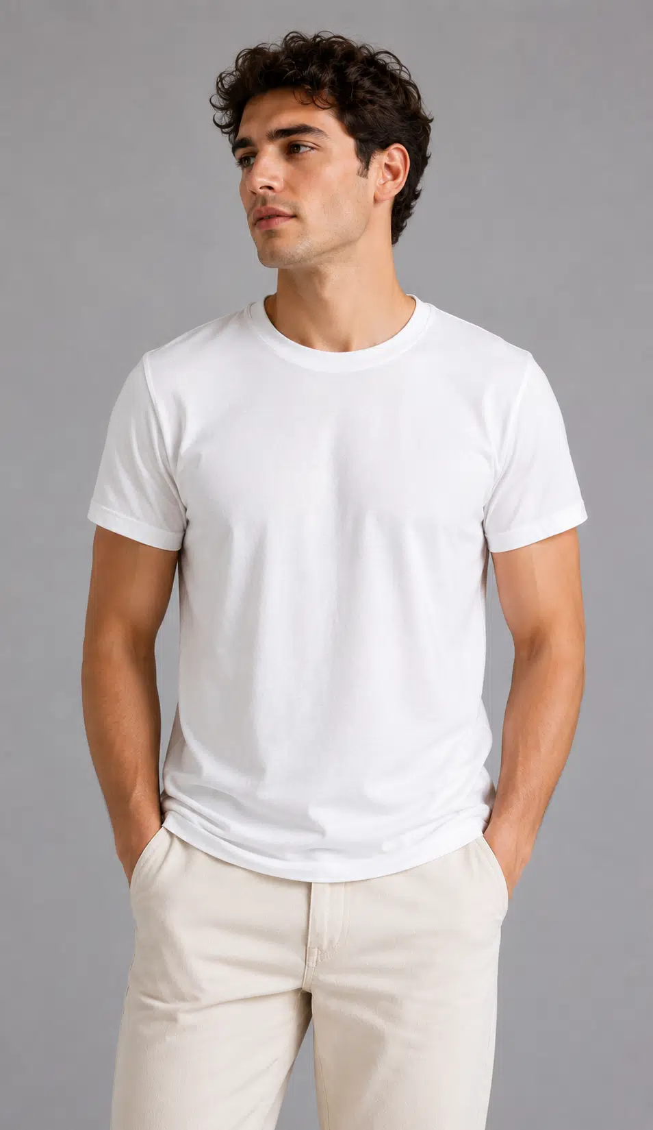 WE&ME Erkek Beyaz Bisiklet Yaka Basic Tişört %100 Pamuk Günlük Rahat Kesim Yazlık Kısa Kollu T-Shirt