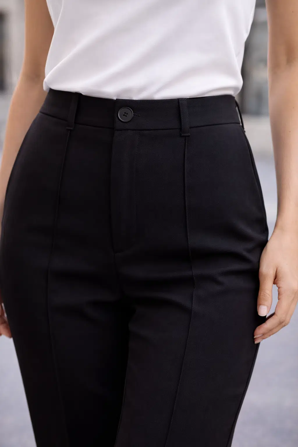 WE&ME Wide Leg Yüksek Bel Cepsiz Pantolon Kadın Düz Paça Şık Günlük & Ofis Pantolon