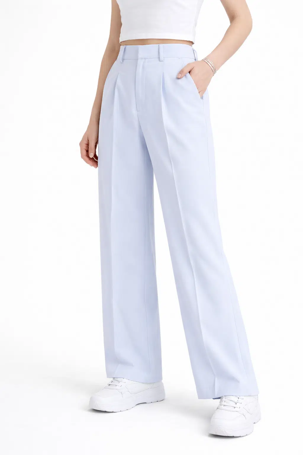 Wide Leg Yüksek Bel Palazzo Akışkan Kumaş Geniş Paça Pantolon